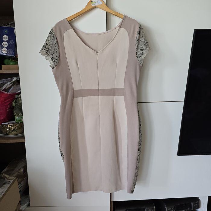 Sukienka 46 krótki rękaw plus size wieczorowa