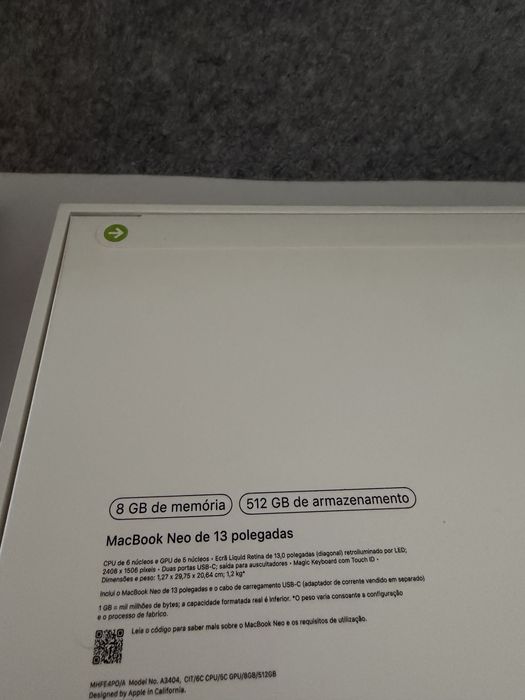 Macbook NEO 512GB Selado