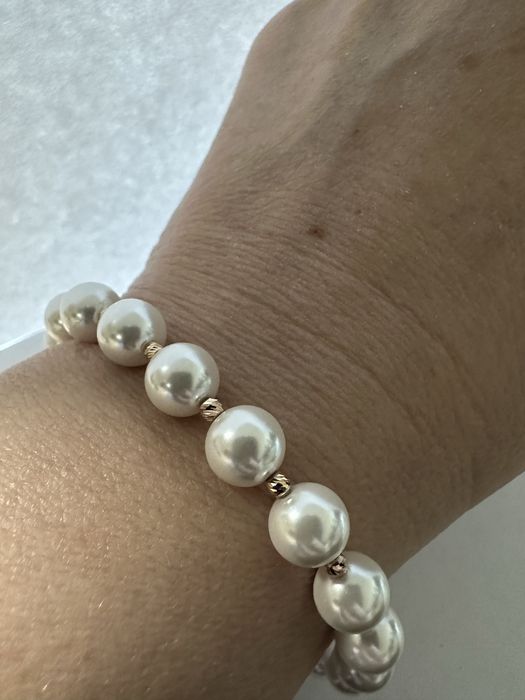 Кольє з перламутром 45 см та вставками золота585 проби(2.17)