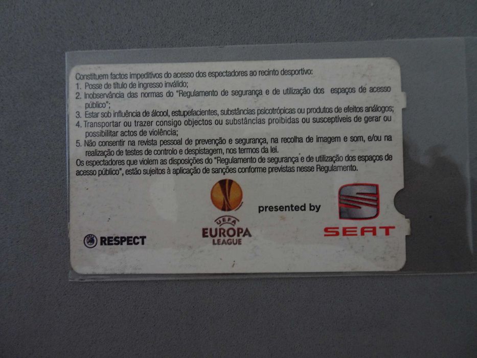 Bilhete de futebol Benfica - Liverpool Football Club - Época 2009/2010 - 01 abril 2010