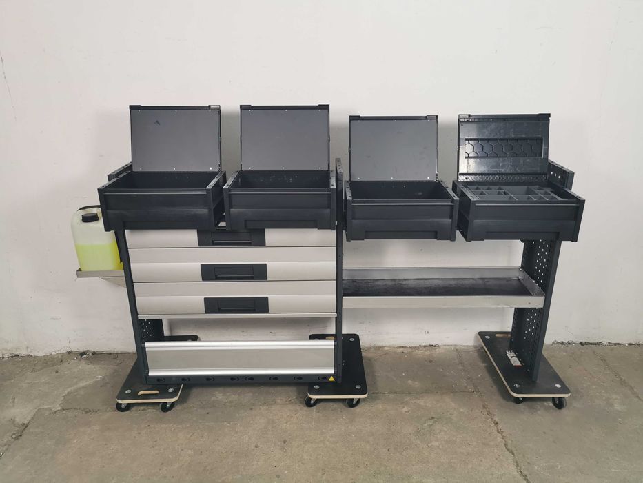 Regały szafki półki do busa zabudowa serwisowa warsztatowa ZESTAW BOTT