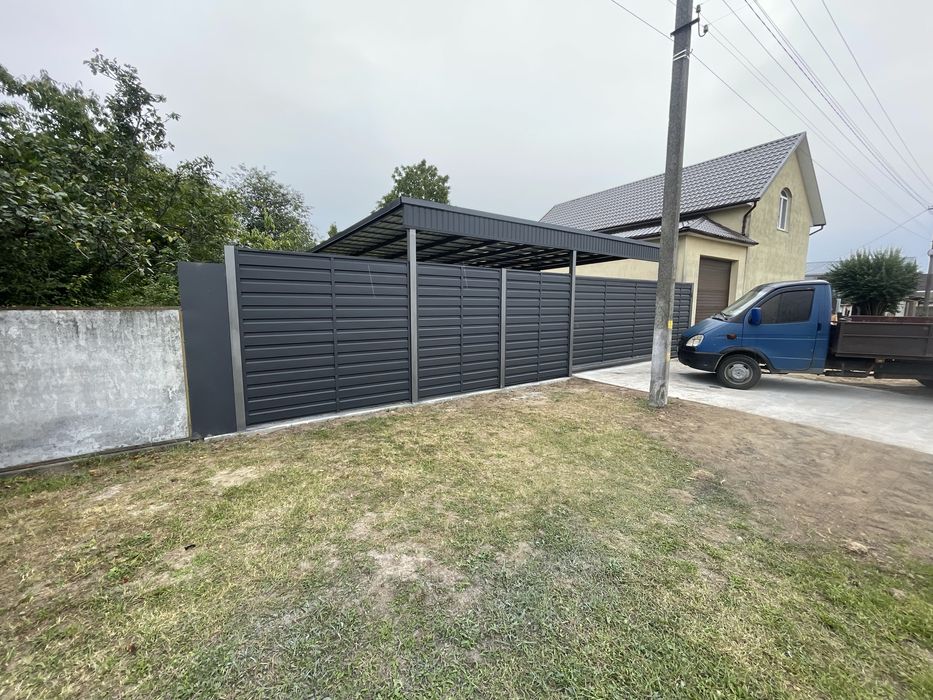 Забори навіси бетоніровка ворота відкатні хозблоки