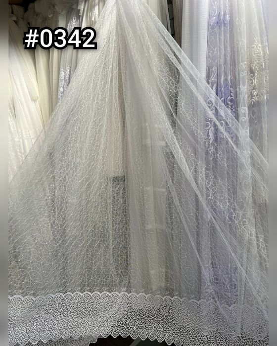 Тюль дешево з вишивкою, гардини фатин, занавески штори