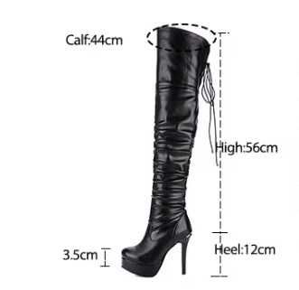 Kozaki za kolano wiązane czarne