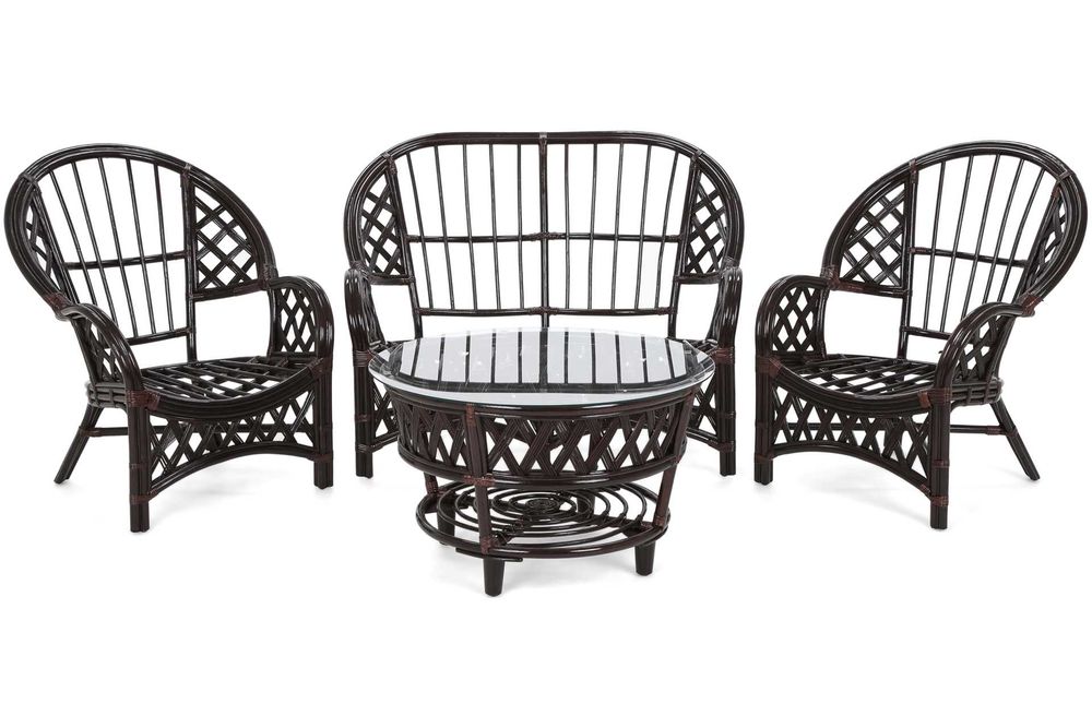 Meble ogrodowe rattanowe Diego Brown / Cappuccino 3+1