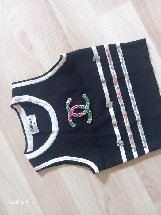 Chanel bluzeczka krótka prążek s