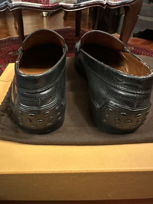 Tod’s black leather loafers masculinos 7,5”&