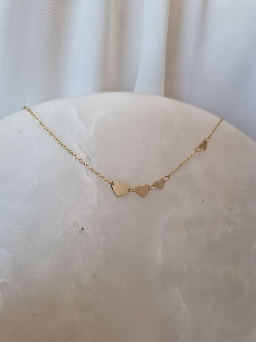 Złota bransoletka stopniowane serca stal chirurgiczna Gloss Gold