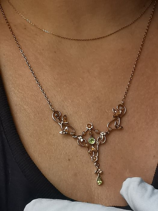 Кольє срібне з позолотою, 925*