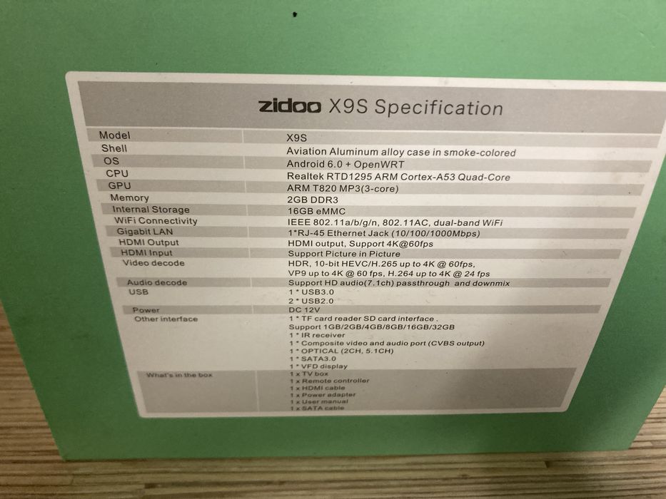 Zidoo X9S Odtwarzacz multimedialny ! Stan bardzo dobry !