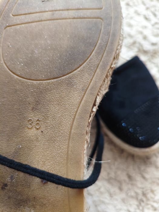 Seastar wiązane espadryle z kryształkami czarne