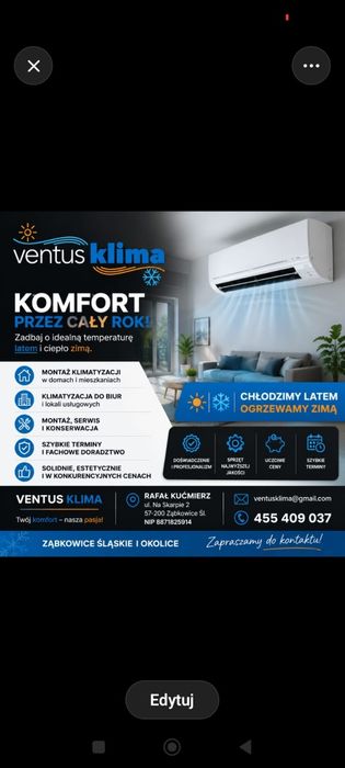 Montaż, serwis i sprzedaż klimatyzacji