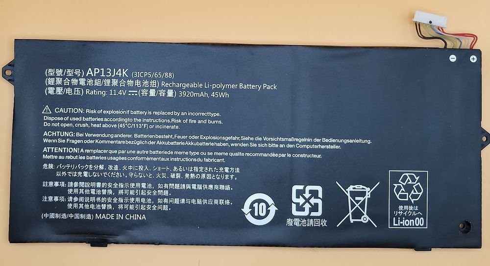 Б/у аккумуляторы AP13J4K для Acer C720 / C720P (2 шт.)