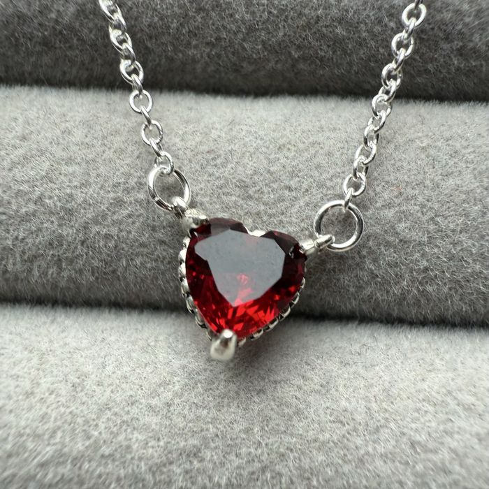 Komplet biżuterii Pandora – srebro 925 z czerwonymi cyrkoniami serca