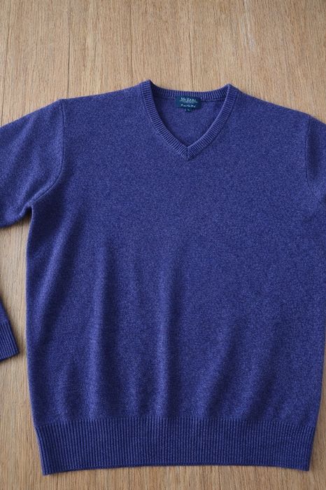 Sweter Mc Earl L męski lambswool wełniany serek V puree new wool premi