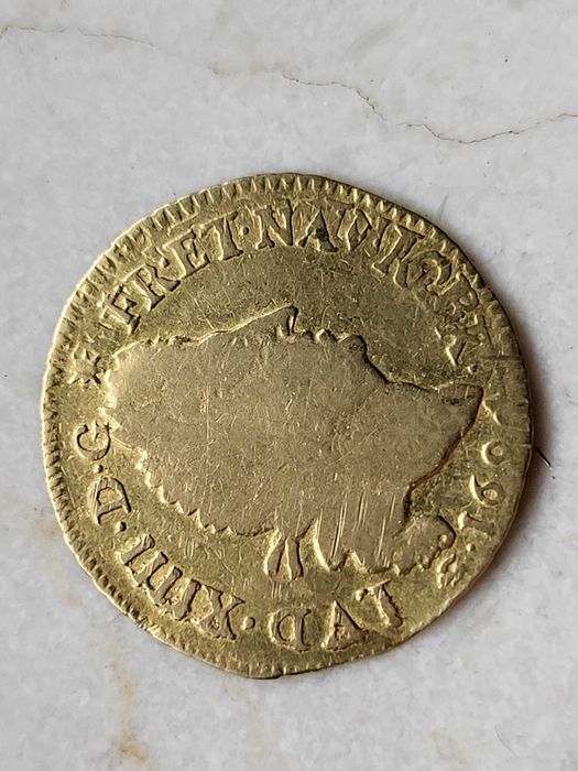 Francja 1/2 Louis XIV D ́or aux 4 L 1694 D Lyon  złota moneta