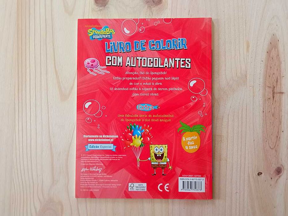 Livro Infantil Para Colorir Com Autocolantes - Sponge Bob