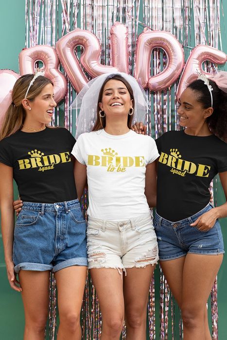 BRIDE SQUAD lub BRIDE TO BE koszulka na Wieczór Panieński damska 6size