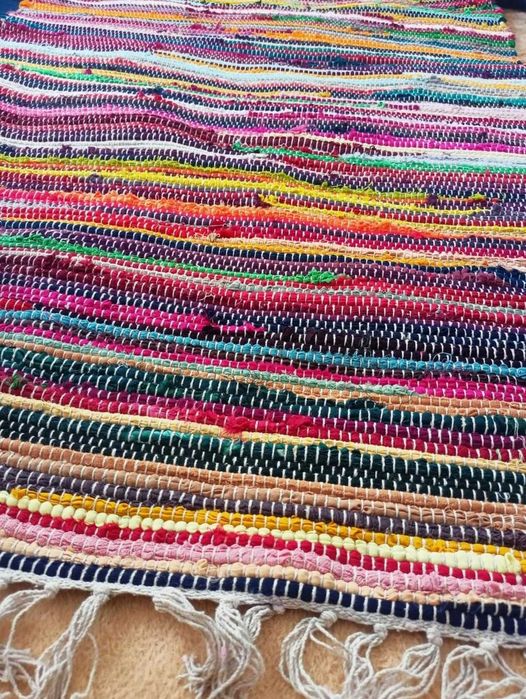 Dywan dywanik boho 60x100 cm duży ręcznie tkany bawełniany chodnik