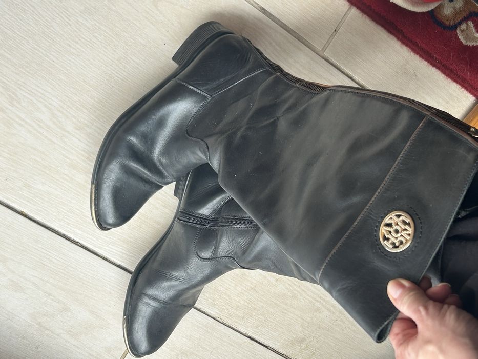 Kozaki czarne skóra roz.38