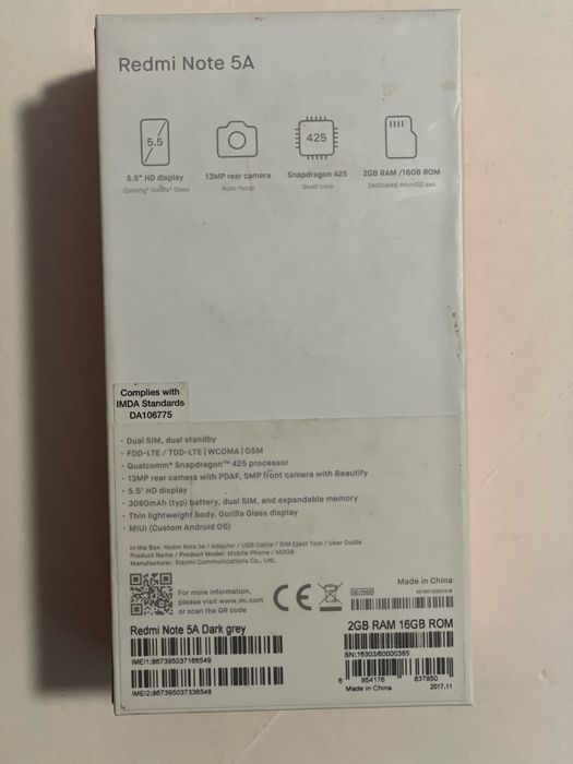 Xiaomi redmi note 5A неробочий/ на запчастини