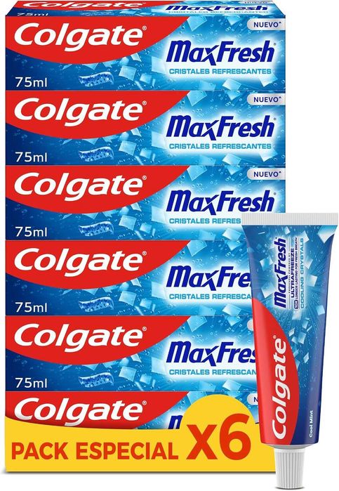 COLGATE MAX WHITE pasta do zębów z kryształkami zestaw 6 X 75 ML