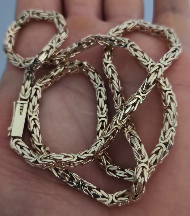 Nowy złoty łańcuszek splot KRÓLEWSKI próba 585 14k król pełny