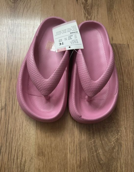 nowe japonki klapki różowe