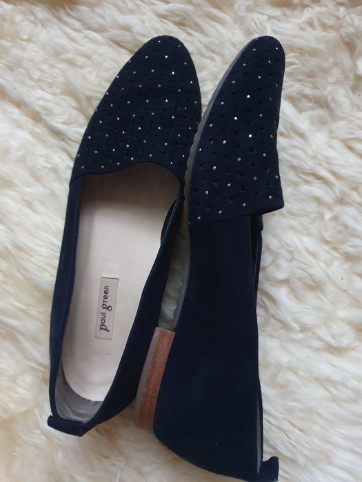 Paul Green granatowe skórzane buty damskie 37
