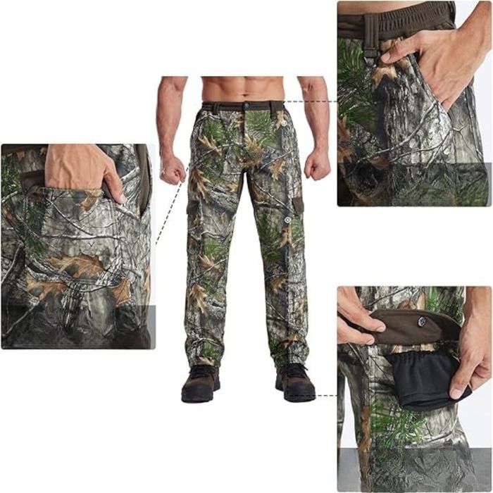 Spodnie taktyczne męskie softshell ocieplane polar 6 kieszeni 3XL