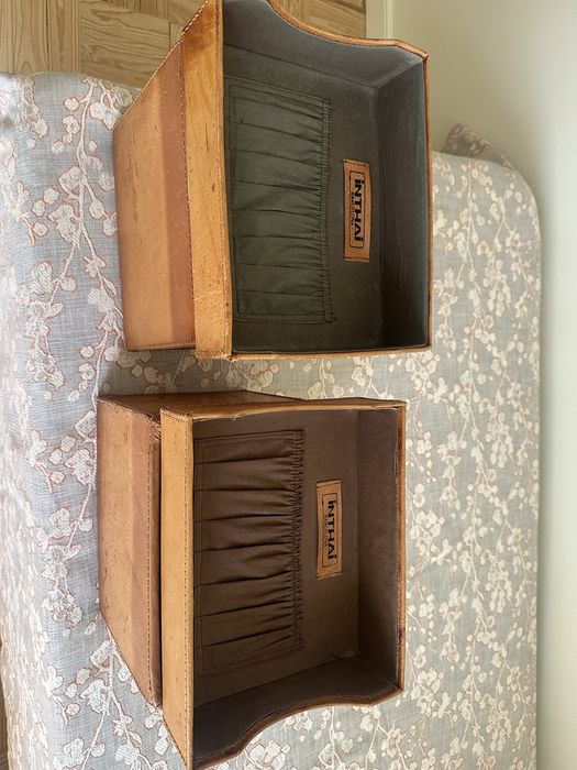 2 caixas de arrumacao em pele