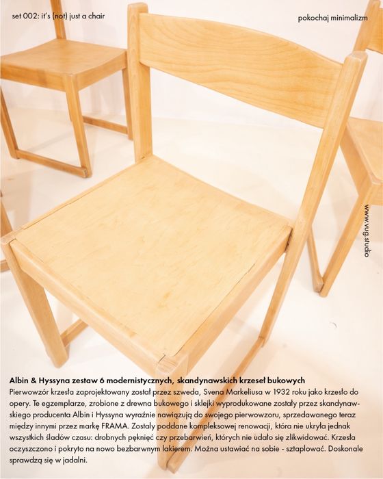 Komplet 6 krzeseł skandynawskich jak Orchestra Chair Frama