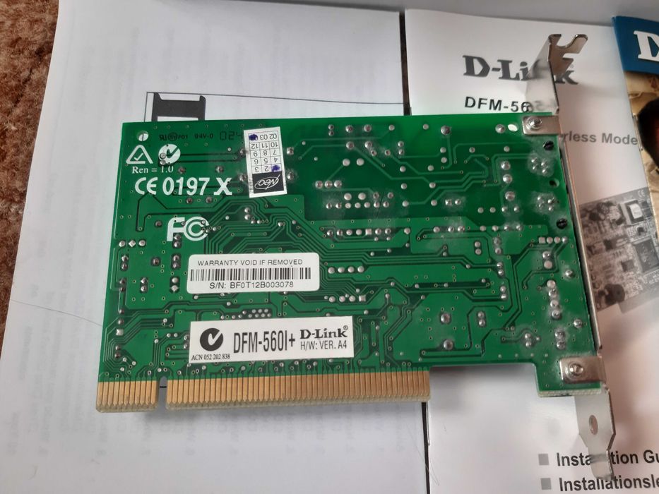 Аналоговый модем PCI D-link DFM-560I+