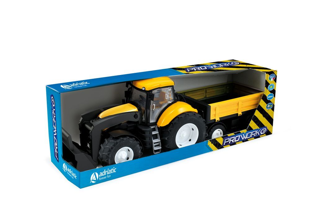 Traktor z Łyżką i Przyczepą w Pudełku