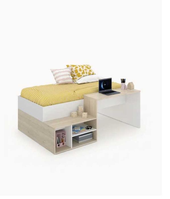 Cama alta reversível c/ estrado e secretária