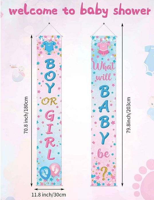 2 Faixas Boy or Girl BabyShower