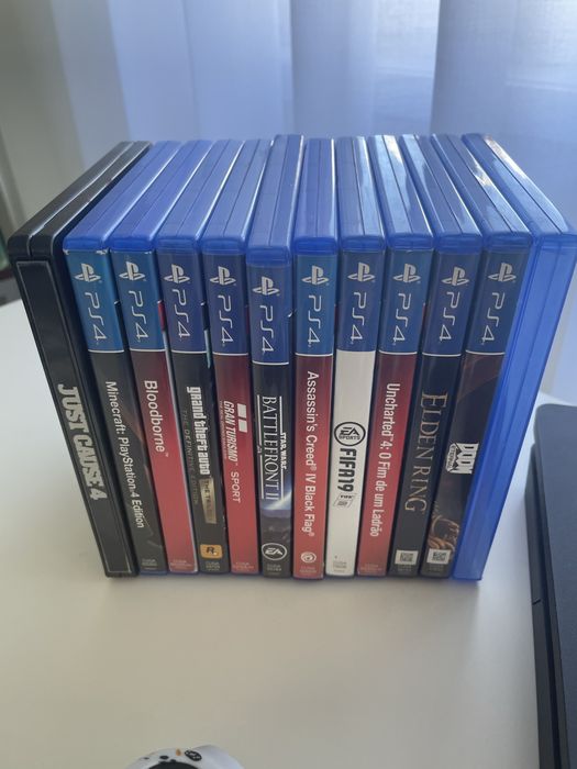 Ps4 slim 500gb c/ comando 11 jogos