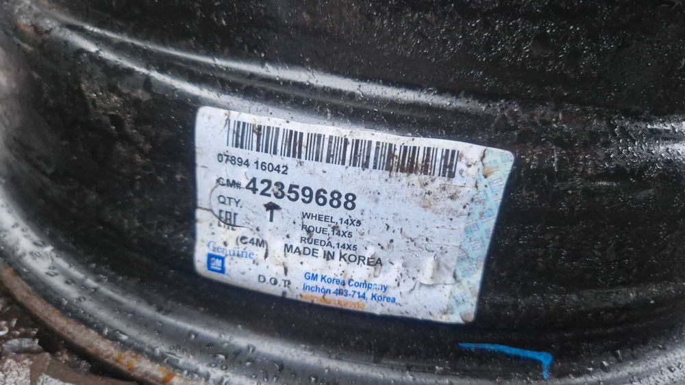 Felgi stalowe Opel Karl 4x100 5Jx14 IS38 TPMS Kpl.