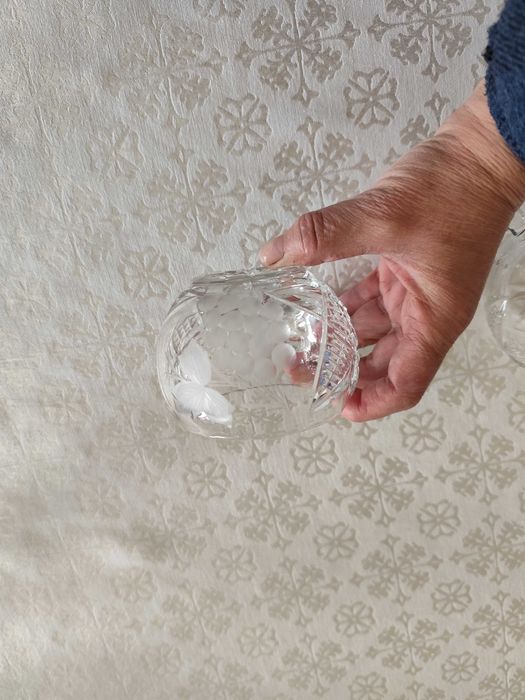 stare dwa kryształowe kubeczki  PRL