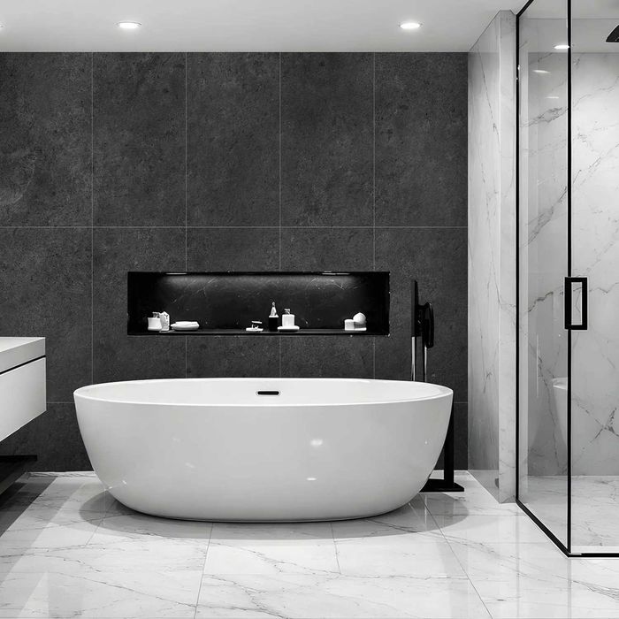 Próbnik Panel ścienny SPC Kamień Limestone Czarny Mat 15x20 cm 4 mm | płyta