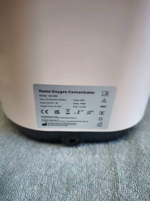 Novo Concentrador de Oxigênio Portátil - Creliver XM-898, Aparelho de Oxigênio para Uso Doméstico, 1-4L/Min, Pureza de 90%-30% com Função Ânion,