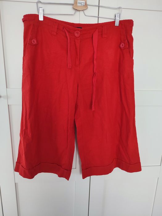 Next 16 spodnie szerokie typu kuloty, 55% len, 45% wiskoza