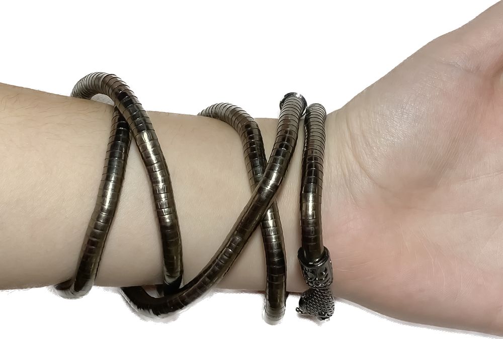 прикраса кольє чокер трансформер змія на шию сріблястий