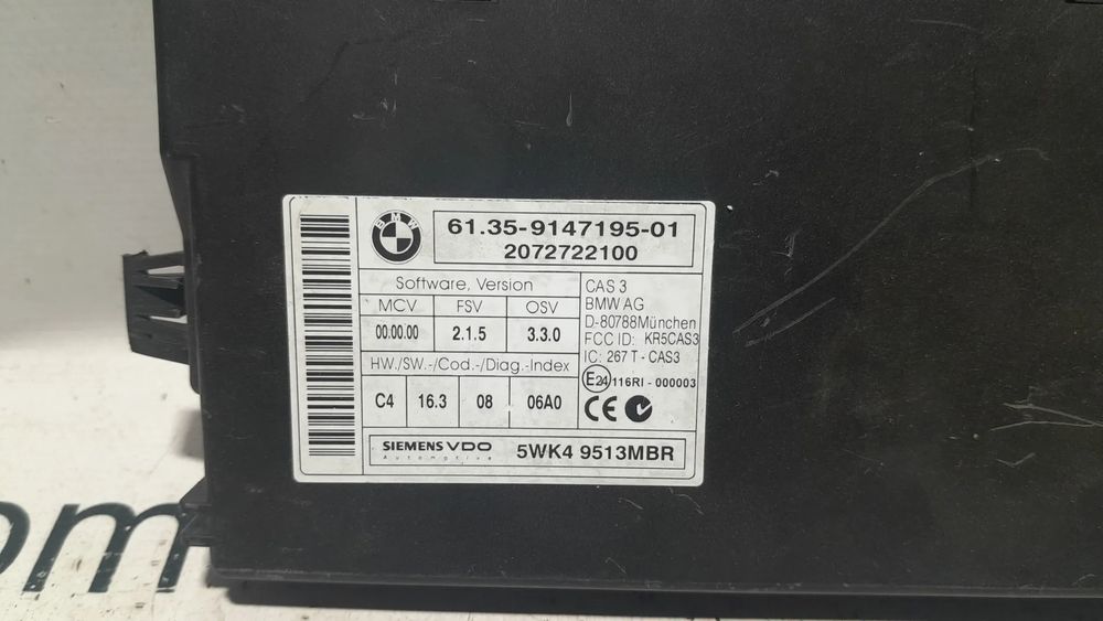 Módulo Confort CAS 3 Original BMW Serie 3 E90 E91 E92 E93 9147195