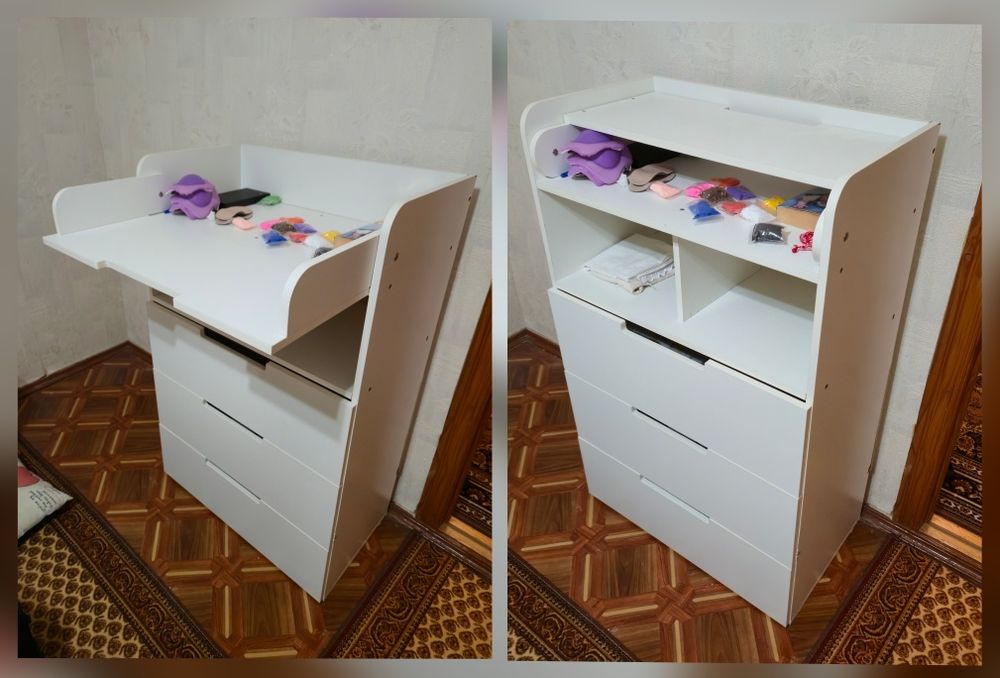 Столик для пеленания, с доводчиками, выше стандартных по размеру