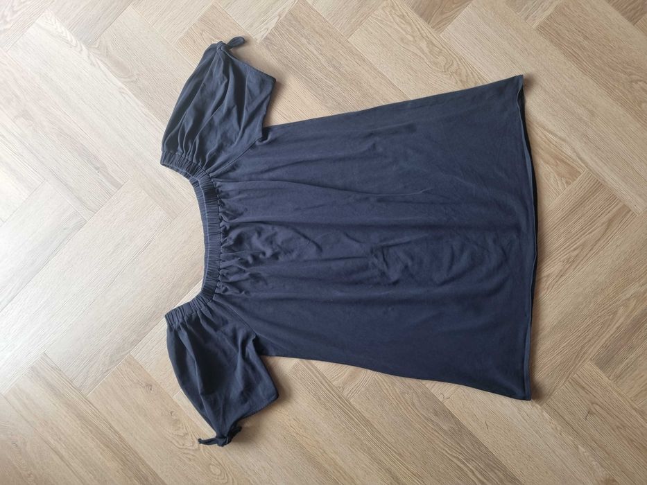 Czarna krótka sukienka hiszpanka długa bluzka tunika plus size