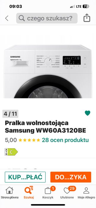 Sprzedam nowa pralke