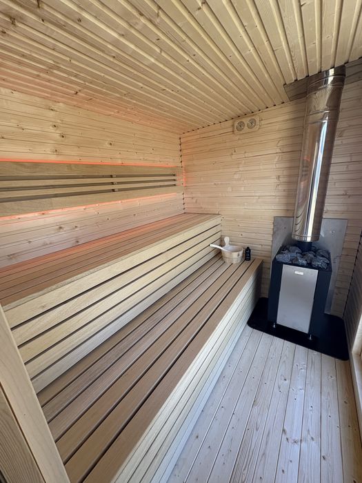 Sauna Ogrodowa Finska Przedsionek Piec Na Drewno 500cmx240cm
