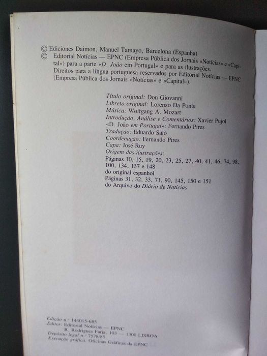 Colecção Óperas imortais  - D. João volume 15