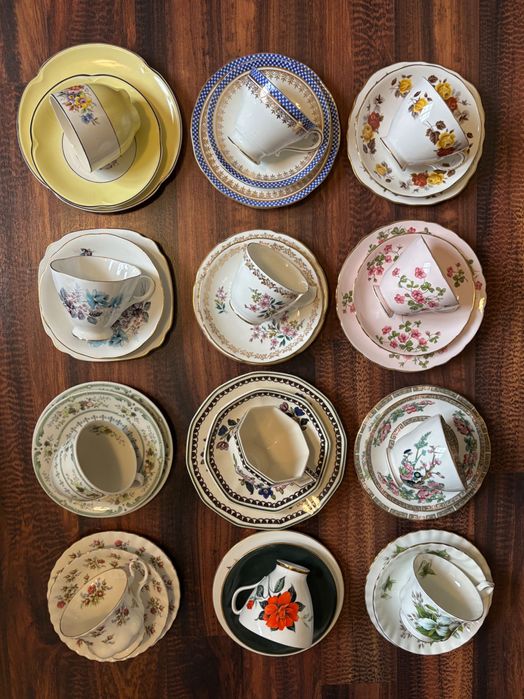 Порцеляна вінтажна фарфор чайні кавові пари тріо сервізи Англія